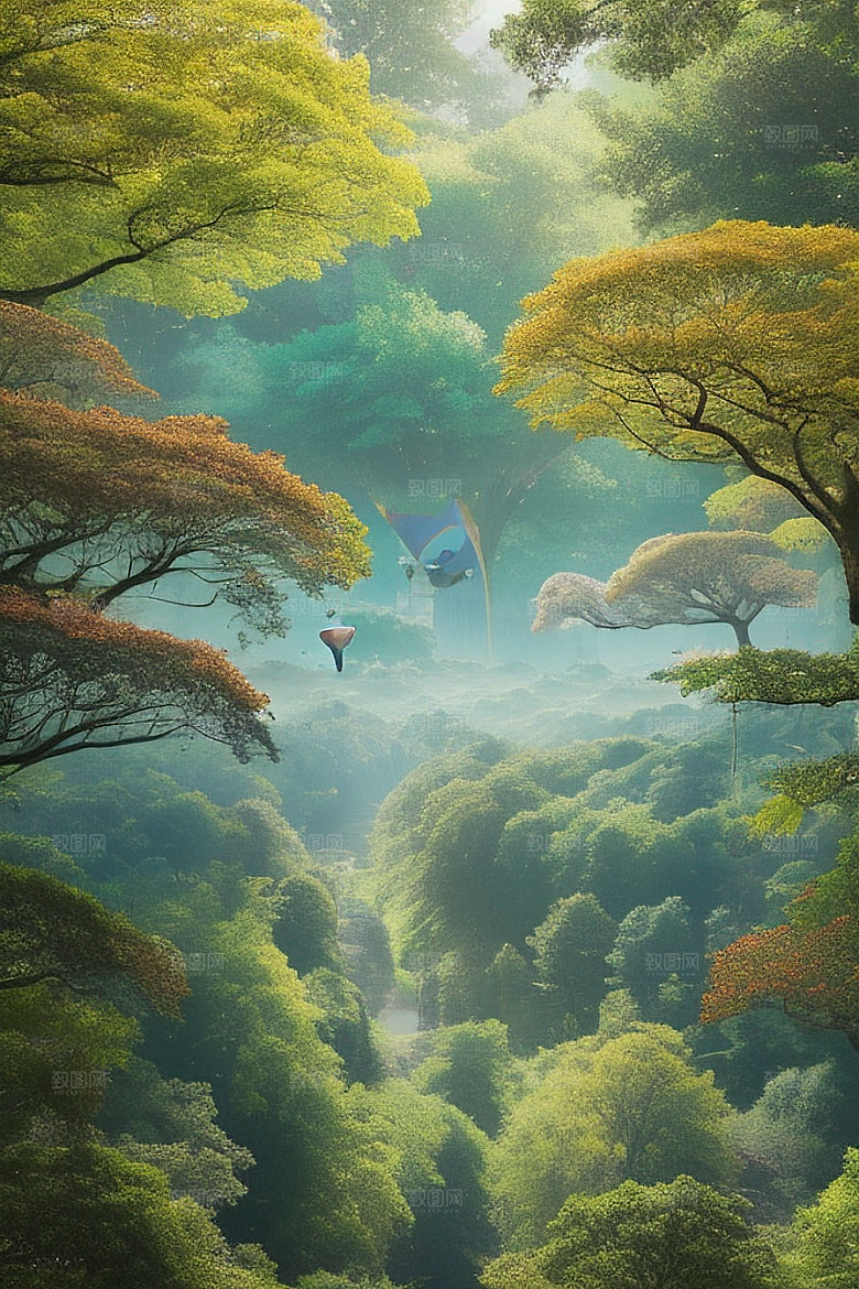 奇妙的飞行热气球中的梦幻与想象