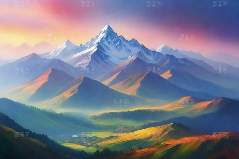大自然奇观山顶的自然美景