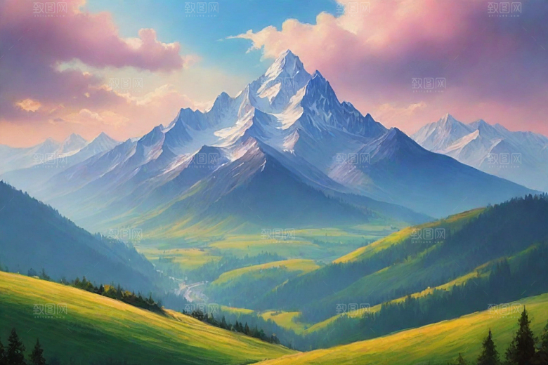 大自然奇观山顶的自然美景