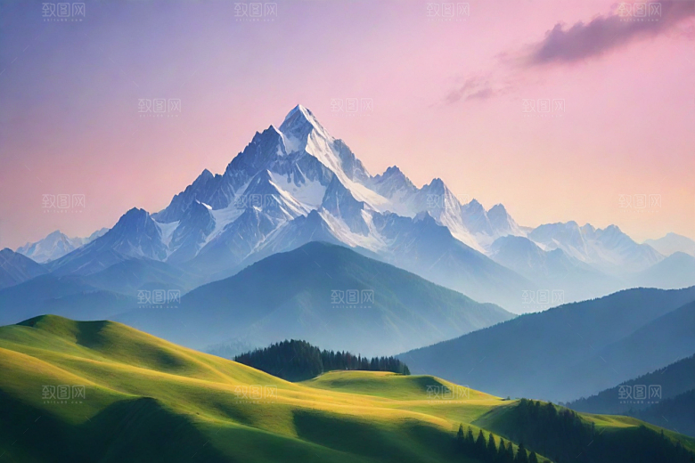 大自然奇观山顶的自然美景