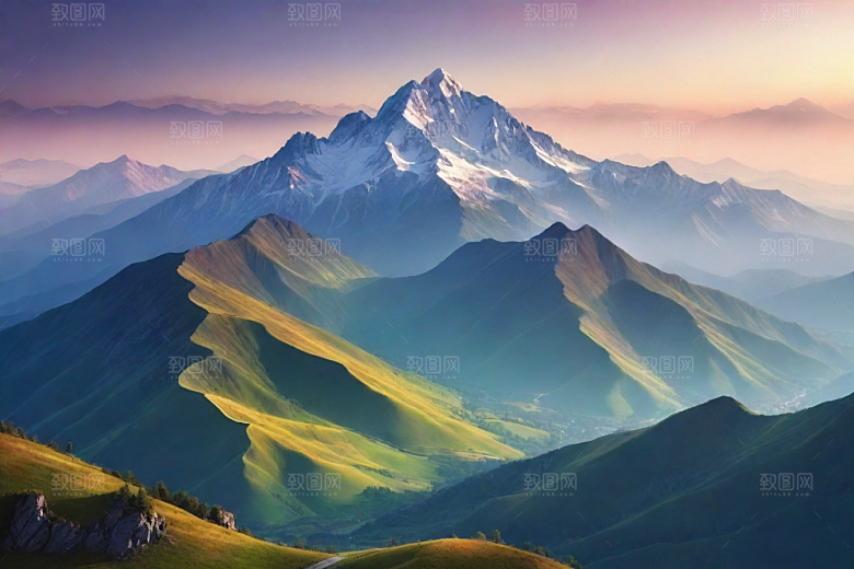大自然奇观山顶的自然美景