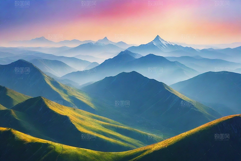 大自然奇观山顶的自然美景