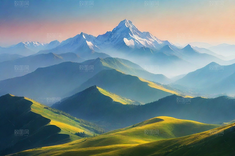 大自然奇观山顶的自然美景