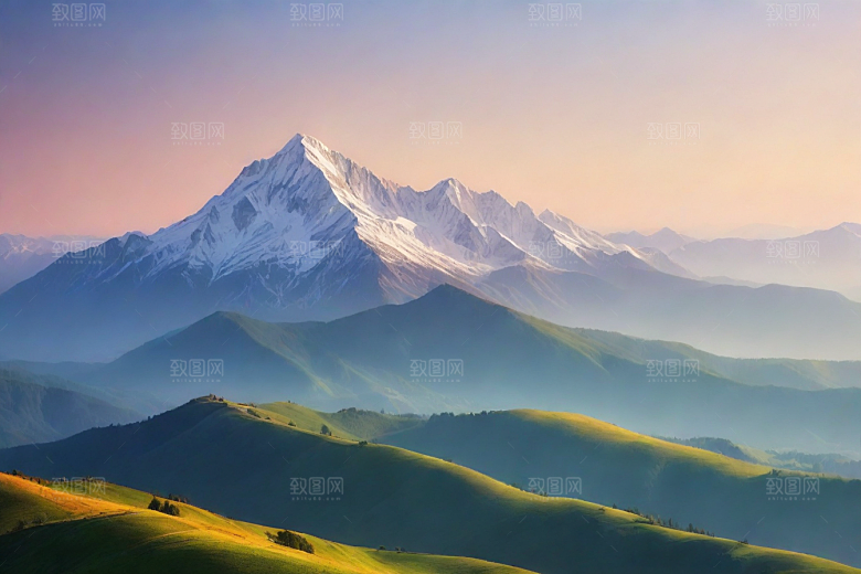 舒适惬意山顶放松美景