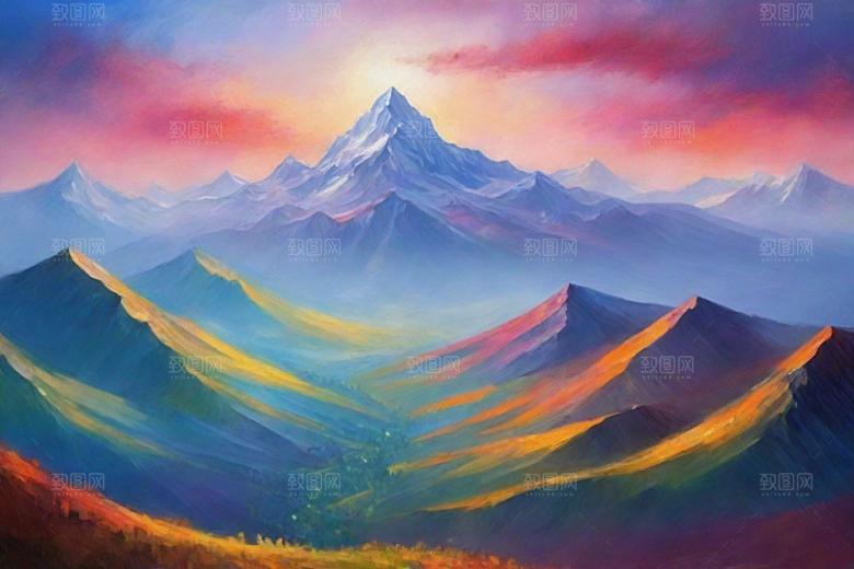 舒适惬意山顶放松美景