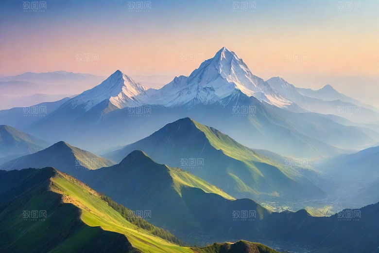 舒适惬意山顶放松美景