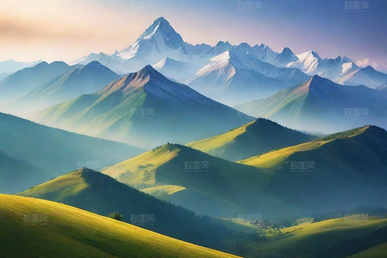 舒适惬意山顶放松美景