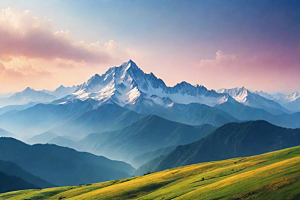 舒适惬意山顶放松美景