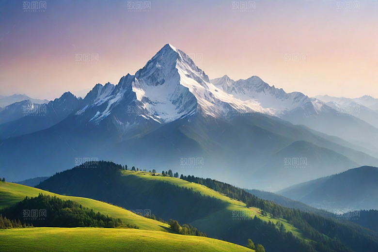舒适惬意山顶放松美景