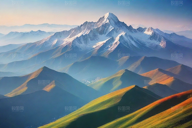 舒适惬意山顶放松美景