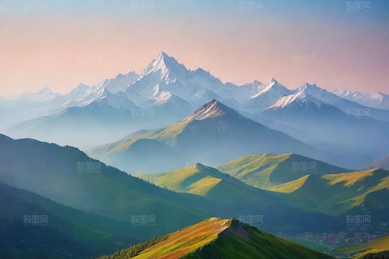舒适惬意山顶放松美景