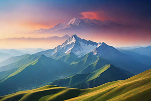 舒适惬意山顶放松美景