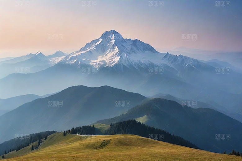 舒适惬意山顶放松美景