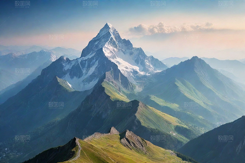 舒适惬意山顶放松美景