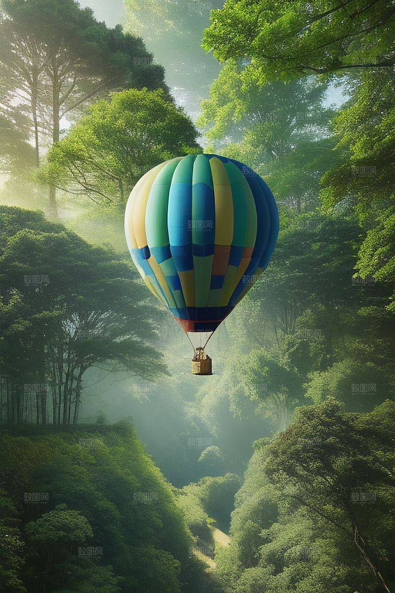 魔幻视角热气球中的奇幻体验