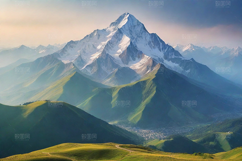 舒适惬意山顶放松美景