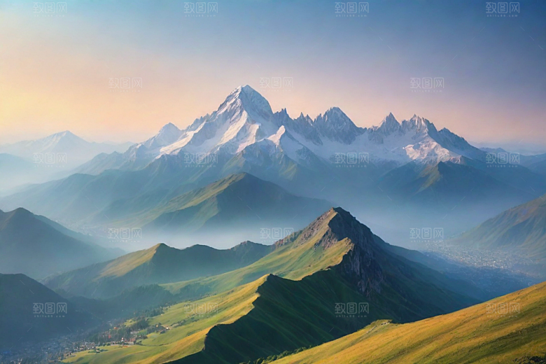 舒适惬意山顶放松美景