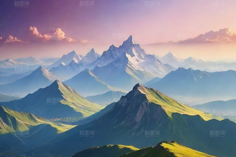 舒适惬意山顶放松美景