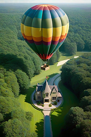 和谐之旅热气球中展现人与自然的和谐