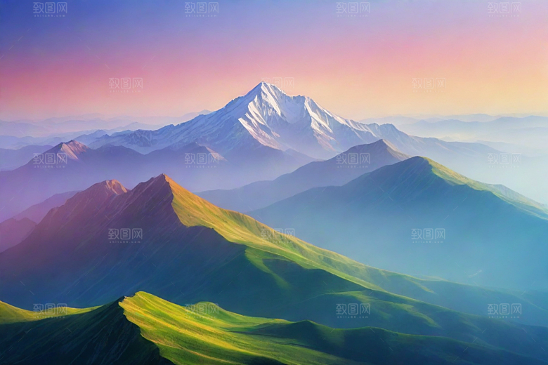 舒适惬意山顶放松美景