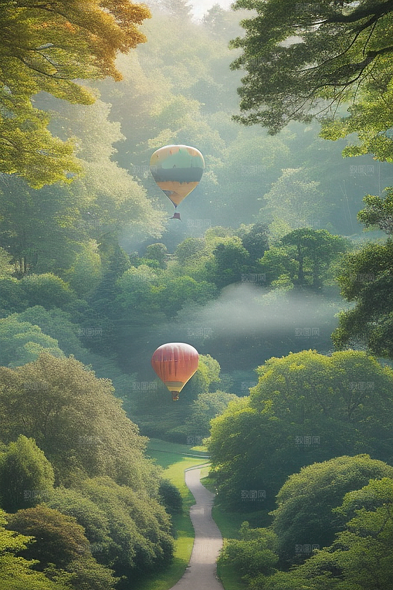 梦幻视角热气球中的惊叹与美丽