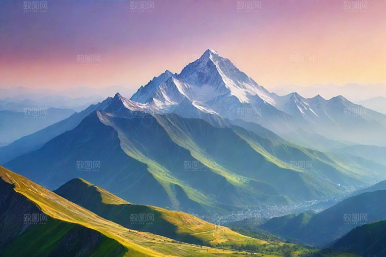 陡峭奇峰岩石石壁山顶