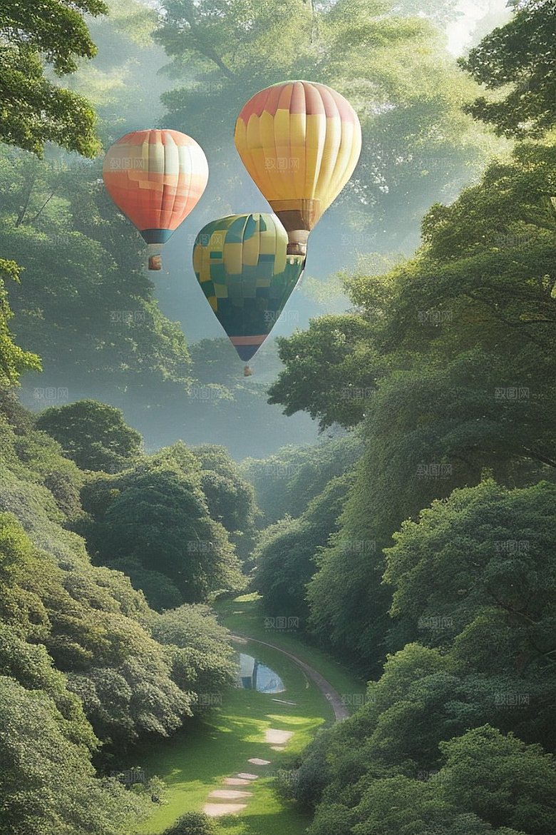 梦幻视角热气球中的惊叹与美丽