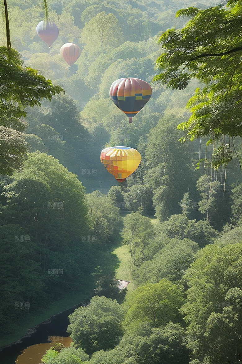 梦幻视角热气球中的惊叹与美丽