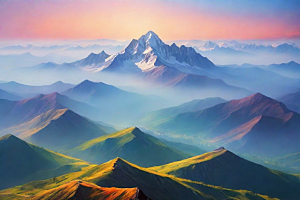 宽广开阔的山顶美景
