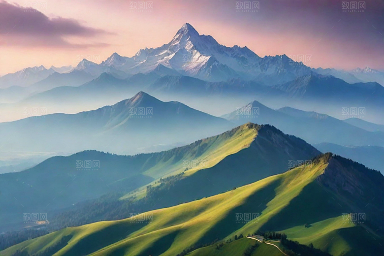 宽广开阔的山顶美景