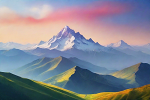宽广开阔的山顶美景