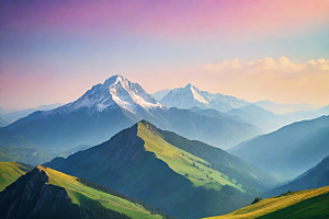宽广开阔的山顶美景
