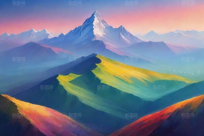 宽广开阔的山顶美景