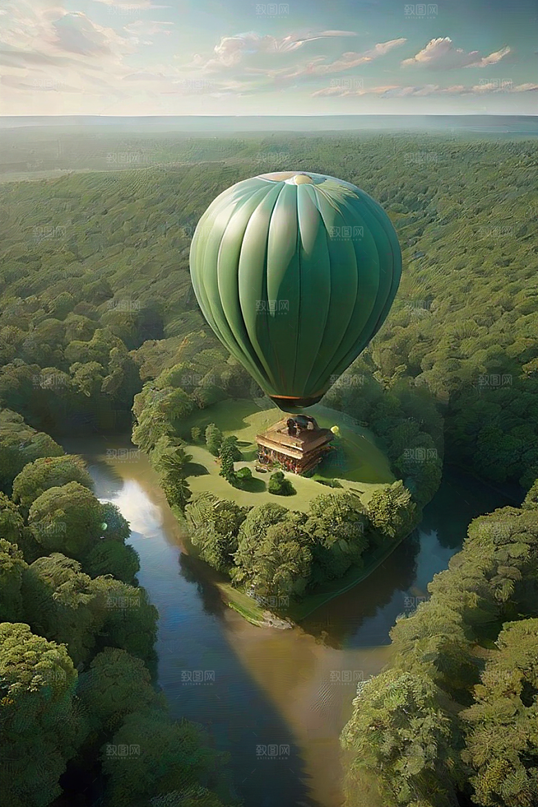 天空漫游热气球俯瞰大地之美