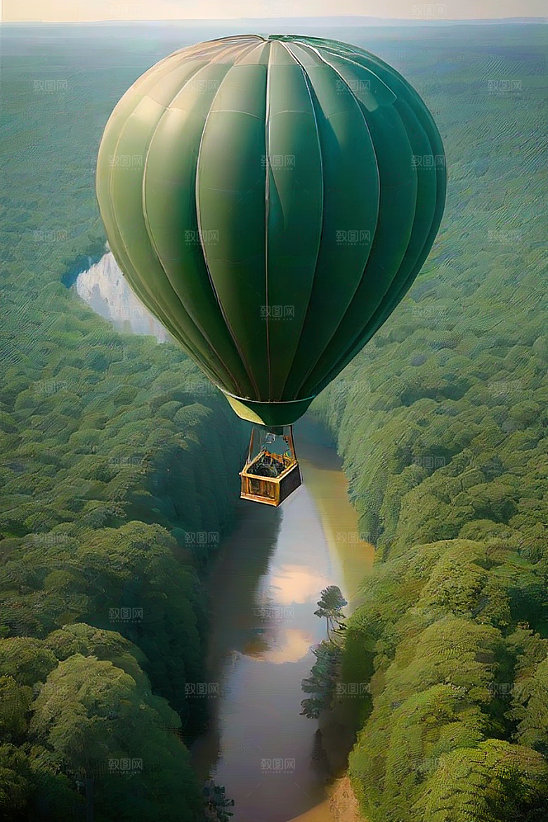 天空漫游热气球俯瞰大地之美