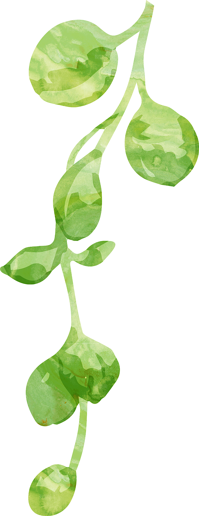 手绘卡通树叶花装饰素材
