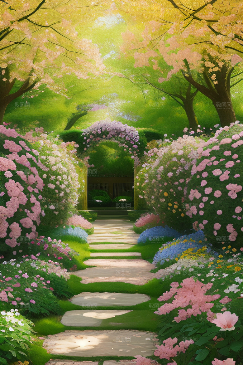 绿野欢歌春天的色彩绚丽展示