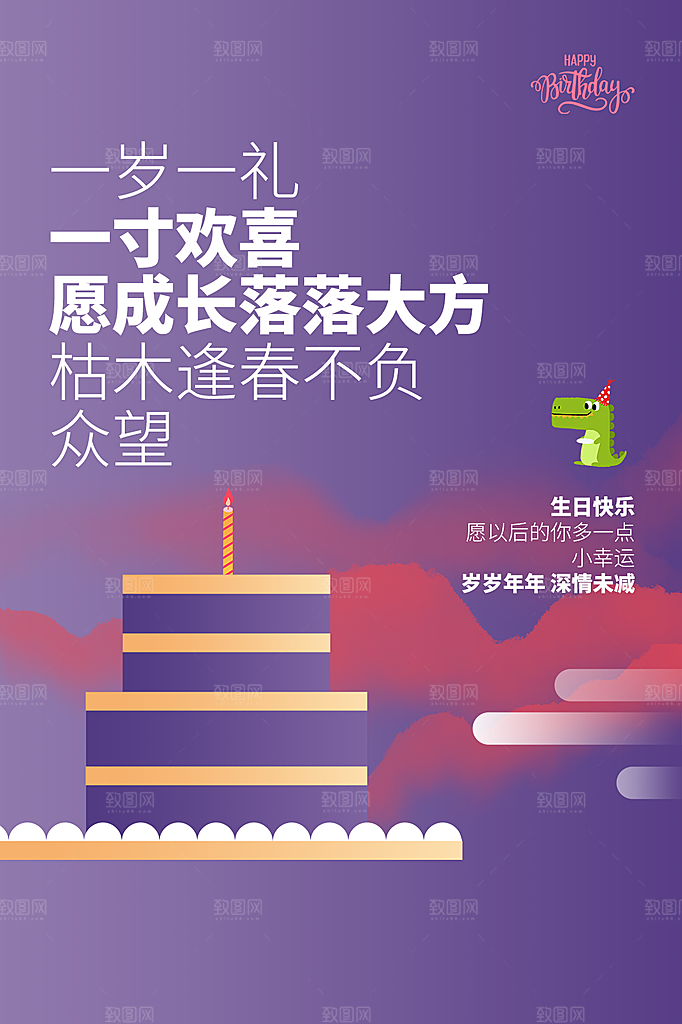 儿童生日舞会晚会派对海报