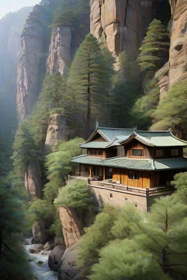 山谷仙境和谐融合的自然避风港
