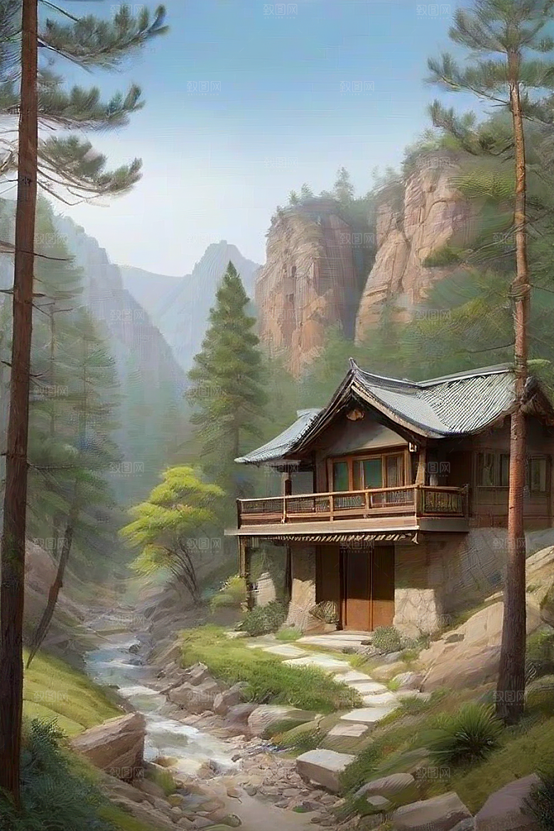 山谷仙境和谐融合的自然避风港