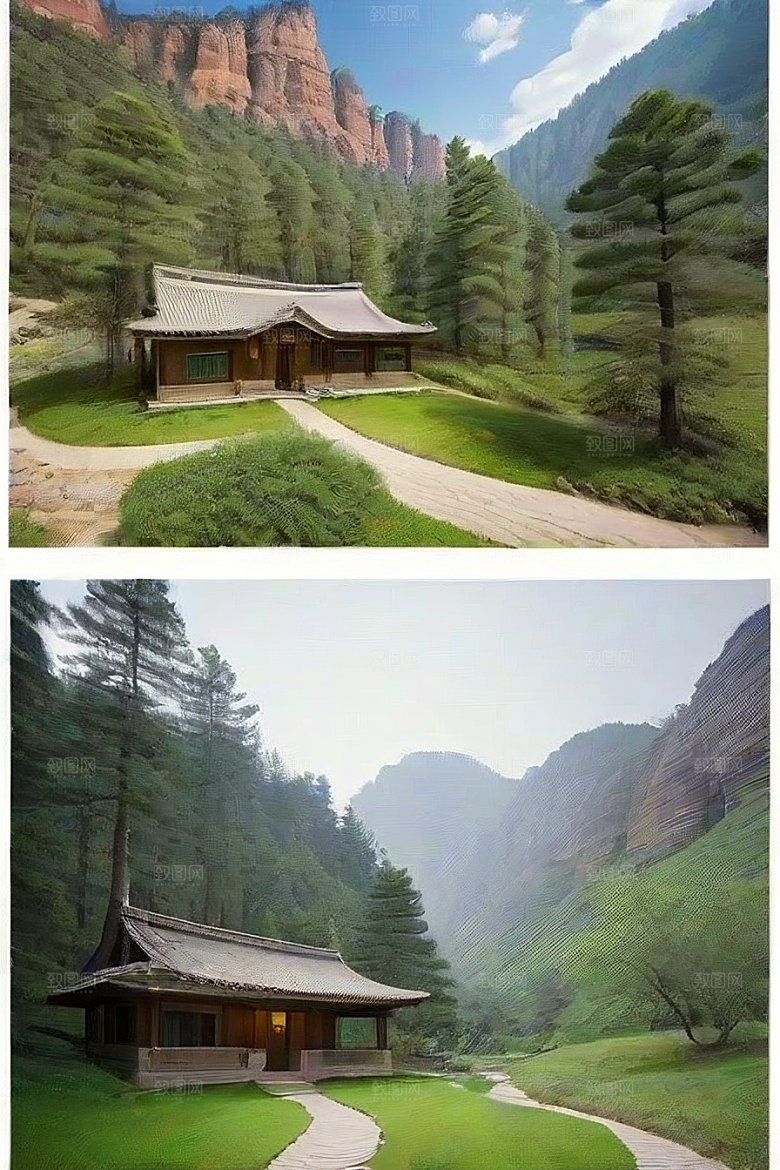 山谷幻景和谐与宁静的完美结合