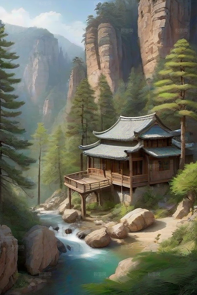山谷仙境和谐融合的自然避风港