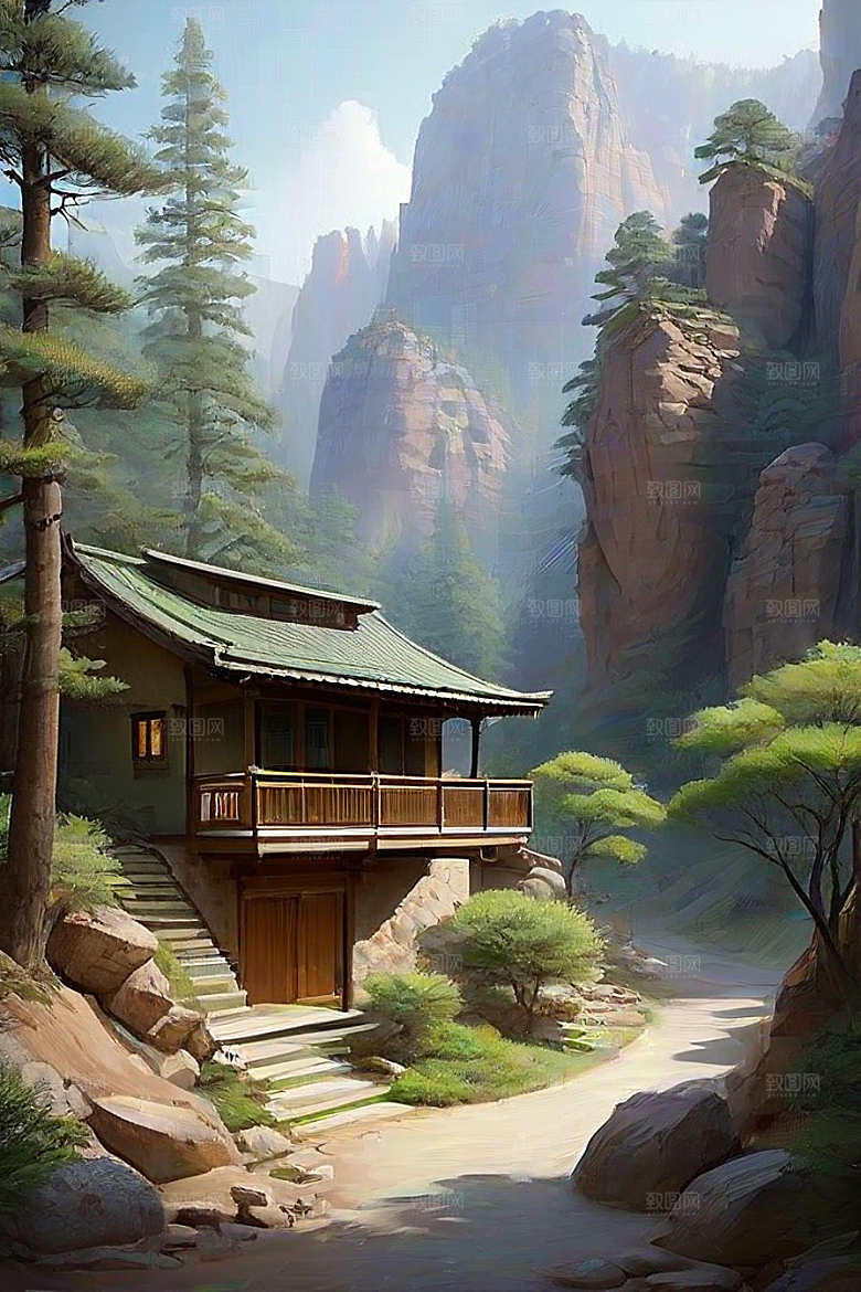 山谷仙境与自然和谐共存的退隐之地