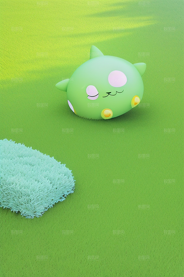 明亮色彩下的绿草海岸瞬间