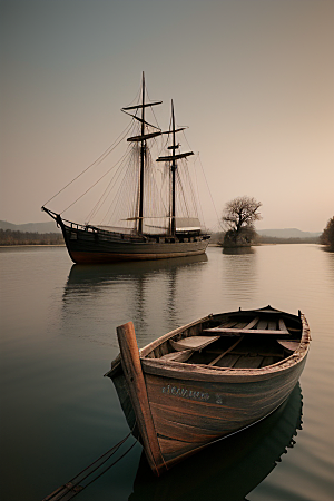 木船的韵味河上的岁月