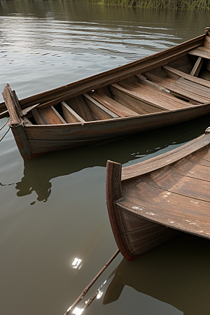 忆往昔河上破旧木船的航行