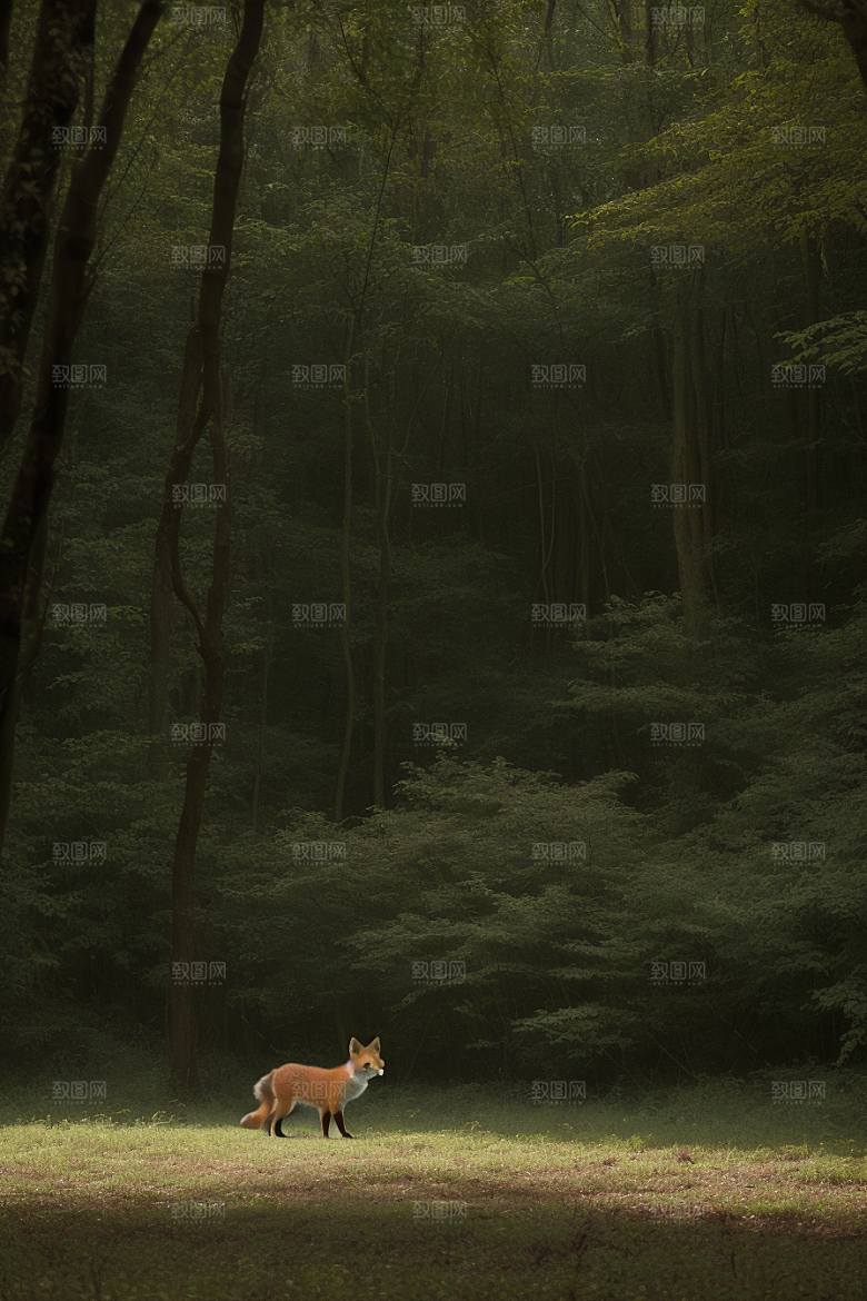 森林猎影狡猾狐狸的狩猎征程