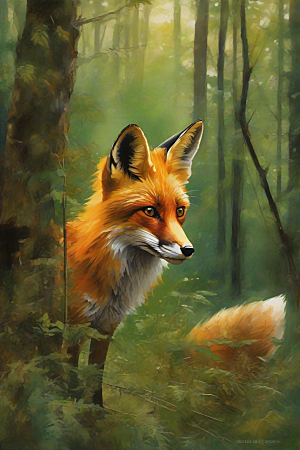 森林猎影狡猾狐狸的狩猎征程