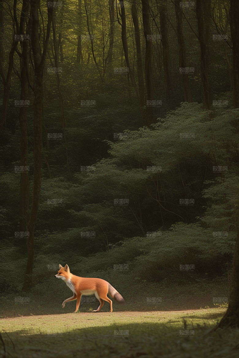 狡黠之狐森林中的狩猎者