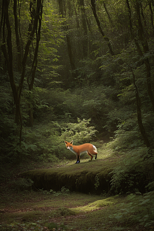 森林狡猾狐狸的狩猎之旅